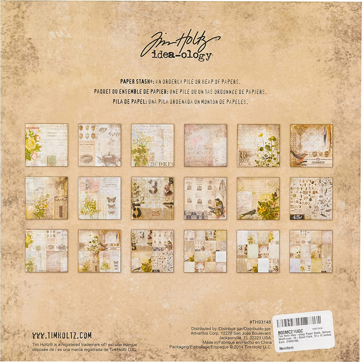 Tim Holtz - Wallflower and ephemera vellum 