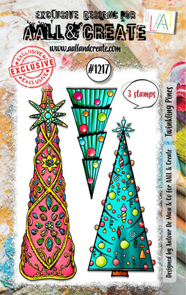 #1227 Twinkling Pines - A7 Stamp Set