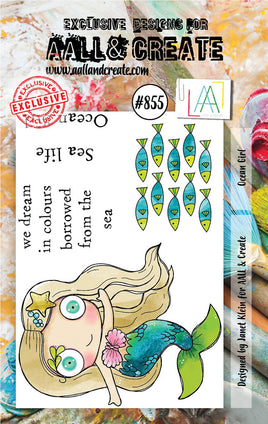 #855 Ocean Girl - A7 Stamp Set