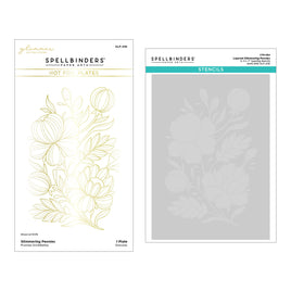 Glimmering Peonies Glimmer Plate and Stencil Bundle