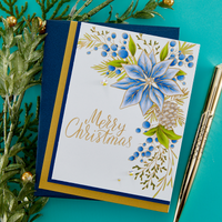 
              Poinsettia Corner Press Plate & Die Set from the More BetterPress Christmas Collection
            