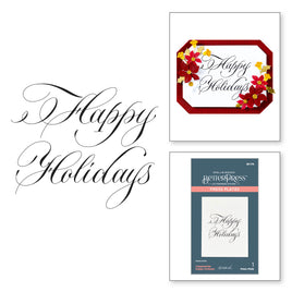 Copperplate Happy Holidays Press Plate