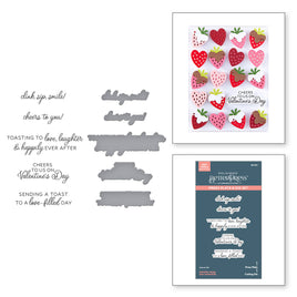 Valentine Happy Hour Sentiments Press Plate & Die Set