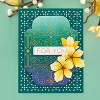 
              Four Petal Scroll Label Glimmer Hot Foil Plate & Die Set - DISCONTINUED
            