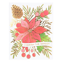 
              Full Bloom Poinsettia Hot Foil Plate - DISCONTINUED
            