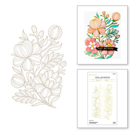 Glimmering Peonies Hot Foil Plate