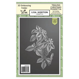 Trailing Christmas Poinsettia - 5 x 7 Lisa Horton 3D Embossing Folder with die