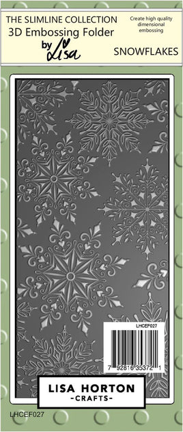 Snowflakes - Slimline Lisa Horton 3D Embossing Folder