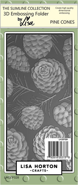 Pine Cones - Slimline Lisa Horton 3D Embossing Folder