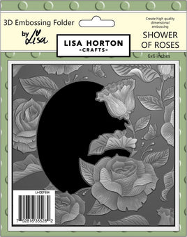 Shower Of Roses - 6x6 Lisa Horton 3D Embossing Folder with Embedded Die