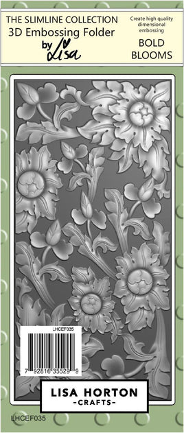 Bold Blooms - Slimline Lisa Horton 3D Embossing Folder