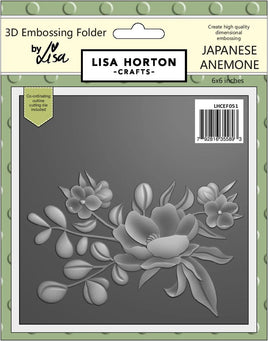 Japanese Anemone - 6x6 Lisa Horton 3D Embossing Folder with Die