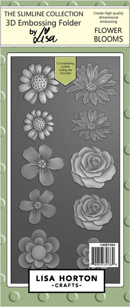 Flower Blooms - Slimline Lisa Horton 3D Embossing Folder with die