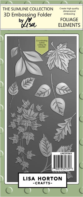 Foliage Elements - Slimline Lisa Horton 3D Embossing Folder with die