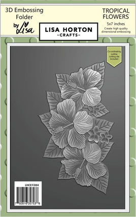 Tropical Flowers - 5 x 7 Lisa Horton 3D Embossing Folder