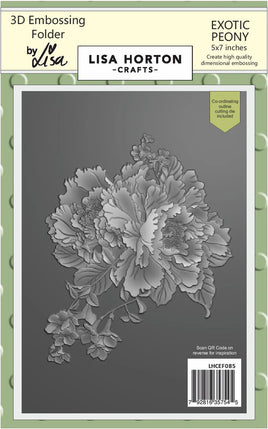 Exotic Peony - 5 x 7 Lisa Horton 3D Embossing Folder with die