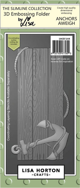 Anchors Away - Slimline Lisa Horton 3D Embossing Folder with die