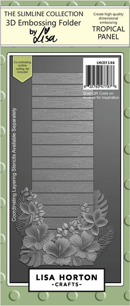 Tropical Panel - Slimline Lisa Horton 3D Embossing Folder with die