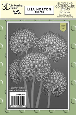 Coneflower Stems - 5 x 7 Lisa Horton 3D Embossing Folder with die