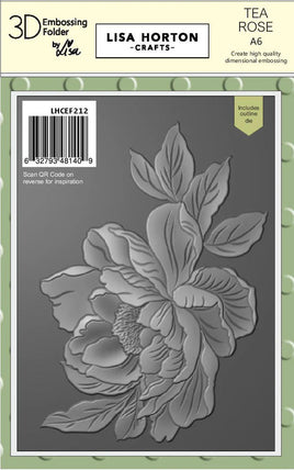 Tea Rose - A6 Lisa Horton 3D Embossing Folder with die