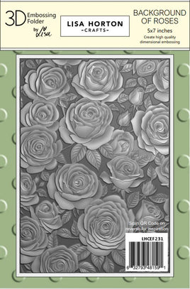 Background of Roses - 5 x 7 Lisa Horton 3D Embossing Folder