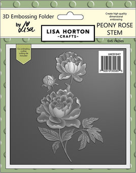 Peony Rose Stem - 6x6 Lisa Horton 3D Embossing Folder with Die