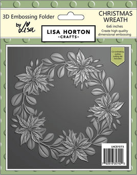 Christmas Wreath - 6x6 Lisa Horton 3D Embossing Folder with Die