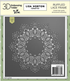 Ruffled Lace Frame - 6x6 Lisa Horton 3D Embossing Folder with Die