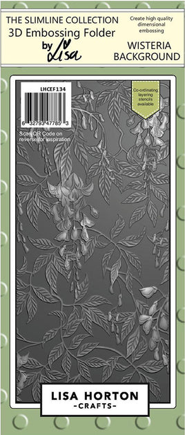 Wisteria Background - Slimline Lisa Horton 3D Embossing Folder