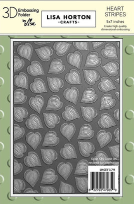 Heart Stripes - 5 x 7 Lisa Horton 3D Embossing Folder