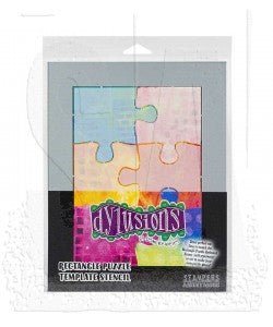 Dylusions Rectangle Puzzle Template Stencil