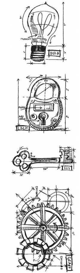 Industrial Blueprint Strip